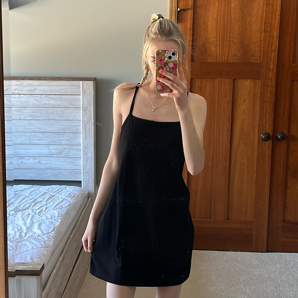 NWOT Women’s FLX Black Activewear Dress w Built-in-Shorts & Removable Padding